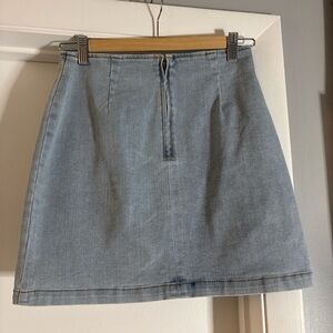 Light Blue Denim Mini Skirt